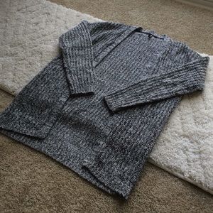 Long Gray Knit Cardigan